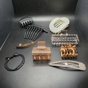 1980s 1990s Y2K Vintage Hair Accessory Loy - Black, Cream, Gold, Silver, Brown